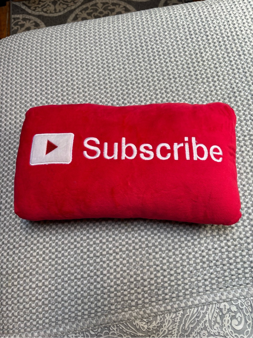 2015 Throwboy Red "Subscribe" button Plush Pillow YouTube Collectible